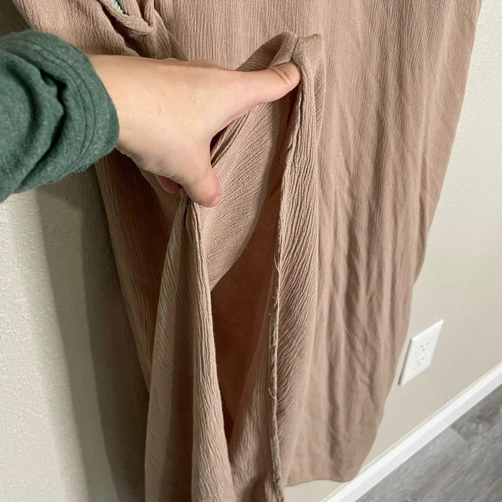 Umgee Light Tan Brown Embroidered Duster Cardigan S/M